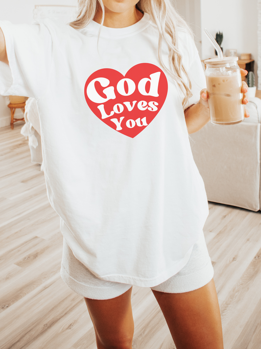 Oversized God Loves You®  Short-Sleeve T-Shirt
